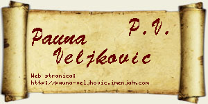 Pauna Veljković vizit kartica